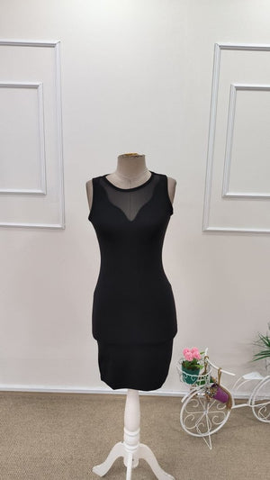 Rochie scurtă de damă, cu guler rotund și bretele, model scufundat, cu bust jos, 31771