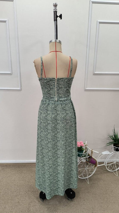 Set de două piese pentru femei, bluză scurtă cu model și decolteu înfășurat, format din două piese, 31885, bluză și fustă lungă cu crăpături, model Supreme