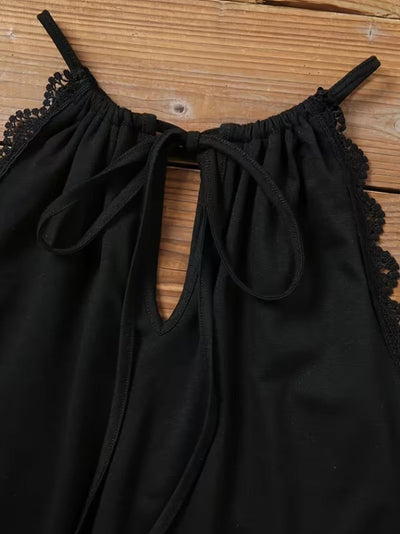 Rochie scurtă din viscoză pentru femei, cu decolteu rotund, cu nod la spate, cu nasturi, croială asimetrică, 31955