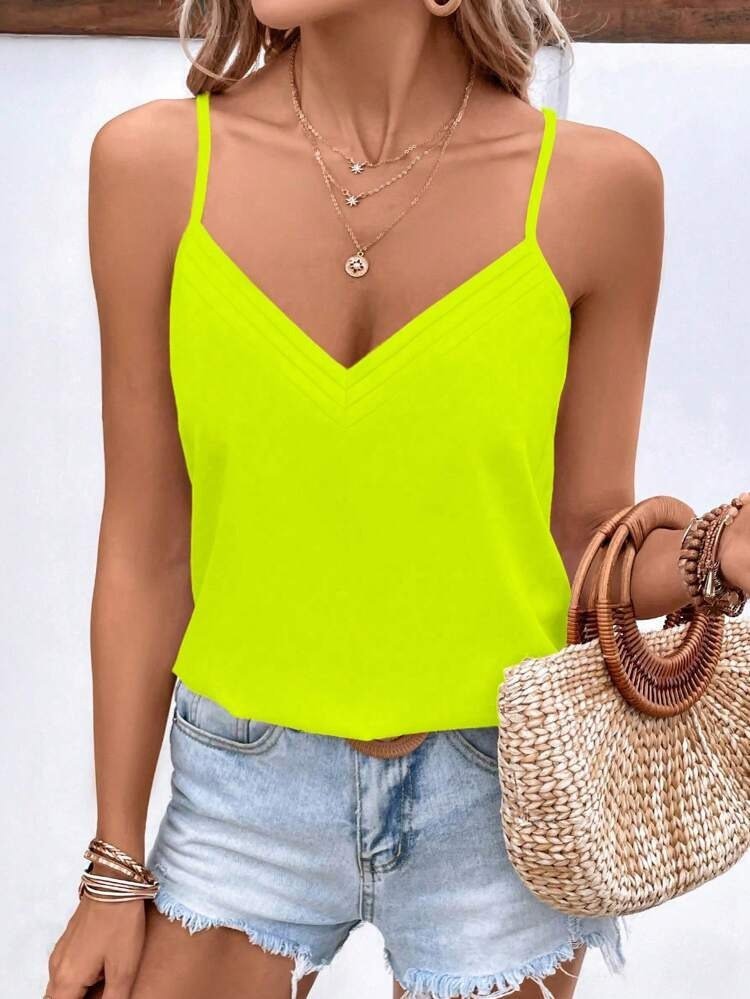 Women's Spaghetti Strap V-Neck Viscose Blouse, 31997