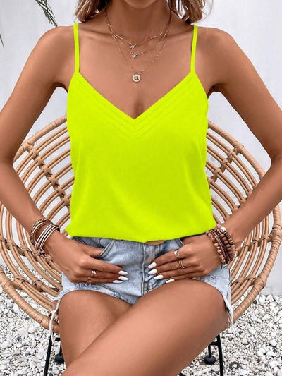Women's Spaghetti Strap V-Neck Viscose Blouse, 31997