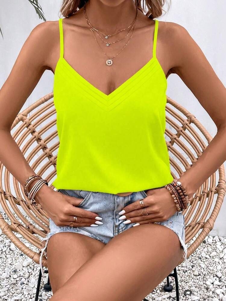 Women's Spaghetti Strap V-Neck Viscose Blouse, 31997