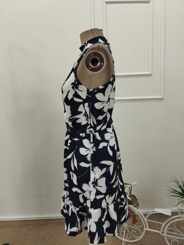 Rochie scurtă de damă tip sirenă, cu umerii goi, guler înalt, cordon și model, din țesătură suprafină, 32109