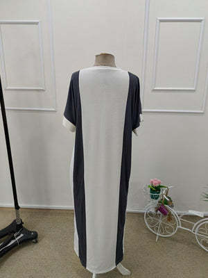 Rochie lungă Supreme pentru femei, cu mânecă scurtă și guler rotund, 34292