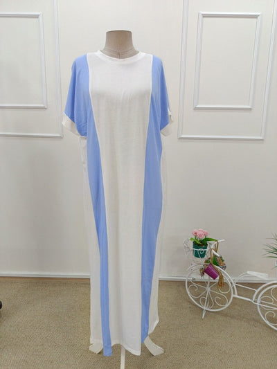 Women's Short Sleeve Crew Neck Long Supreme Dress, 34294