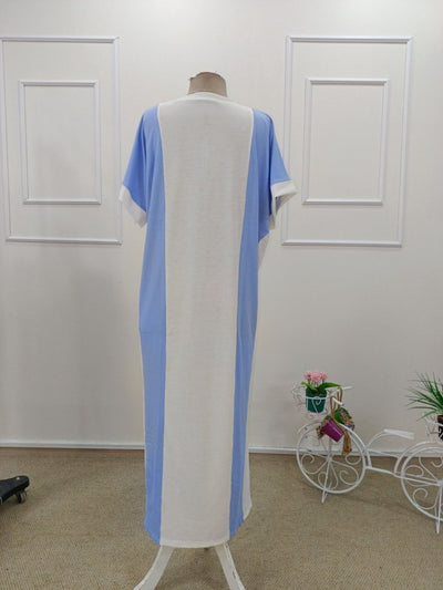 Women's Short Sleeve Crew Neck Long Supreme Dress, 34294