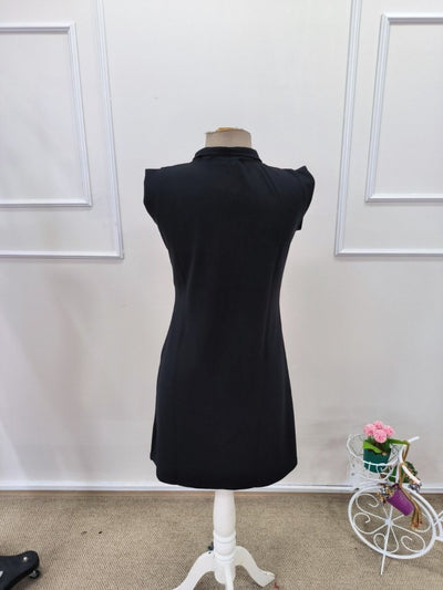 Women's Short Sleeve Collared Front Zip Short Modal Dress, 32346
