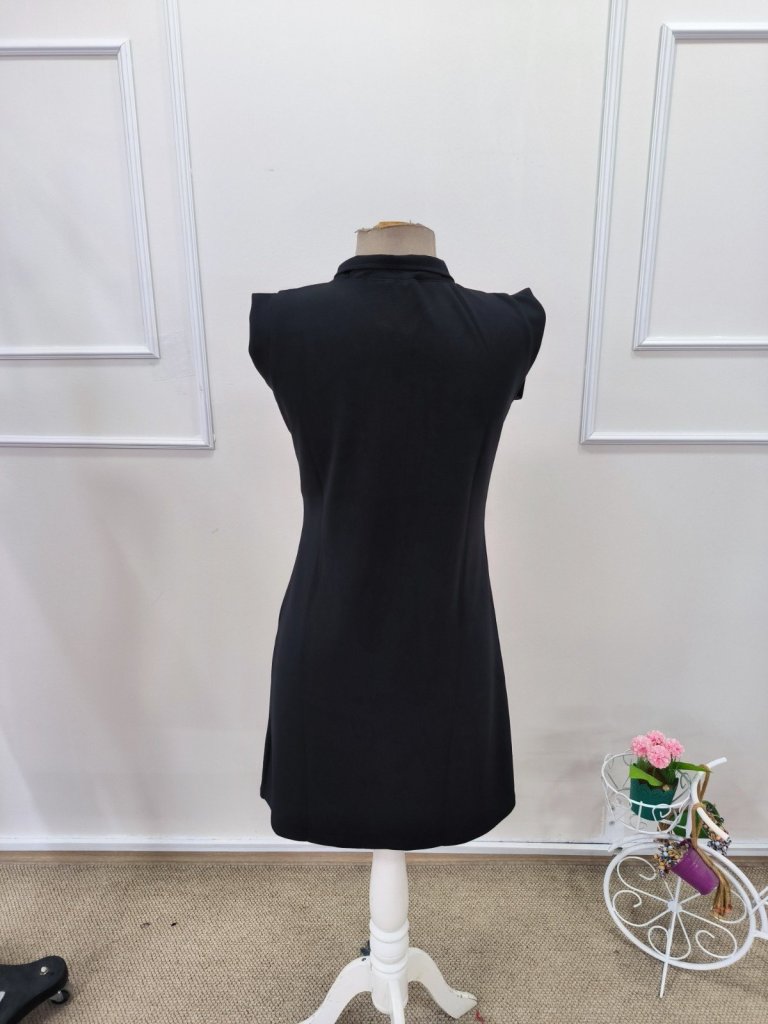 Women's Short Sleeve Collared Front Zip Short Modal Dress, 32346
