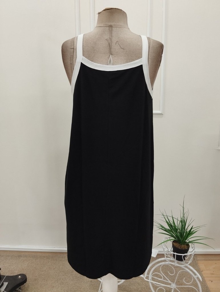 Rochie de damă din viscoză cu guler rotund și bretele, 32198