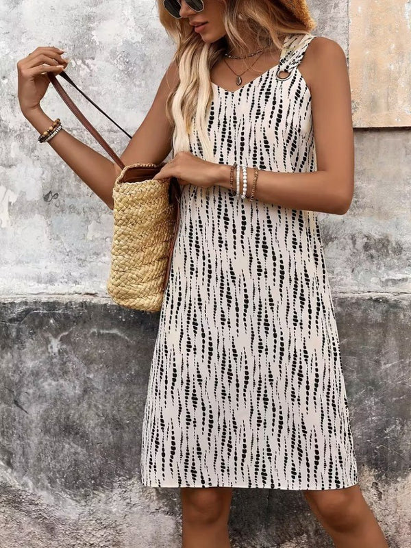 Rochie scurtă Supreme pentru femei, cu bretele, decolteu în V și model, 32216