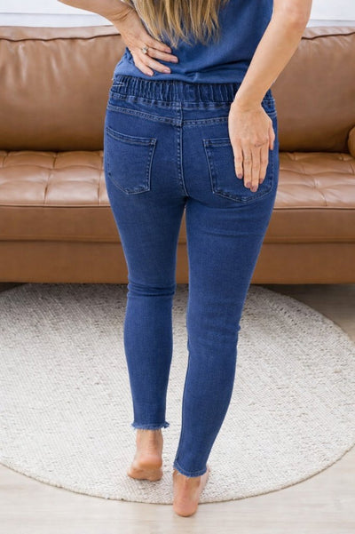 Kadın Yüksek Bel Beli Bağcıklı önden Yırtık Desenli Kot Pantolon , 32294