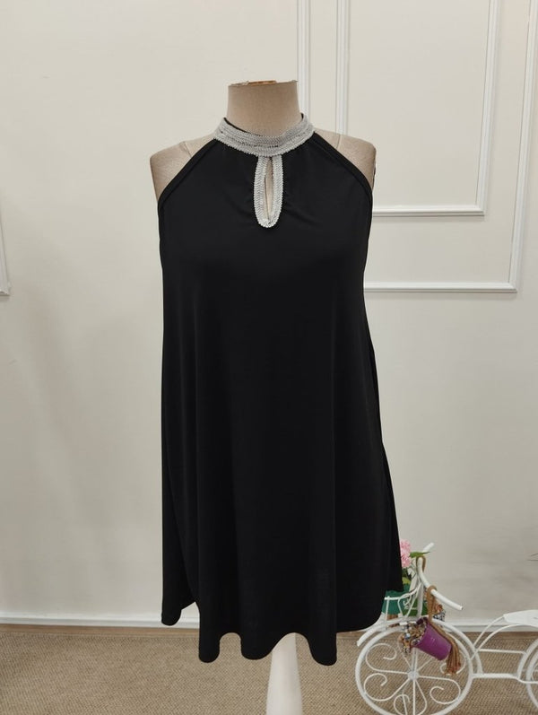 Rochie scurtă de damă cu umeri goi și detalii căzute, culoare nisip, 32298