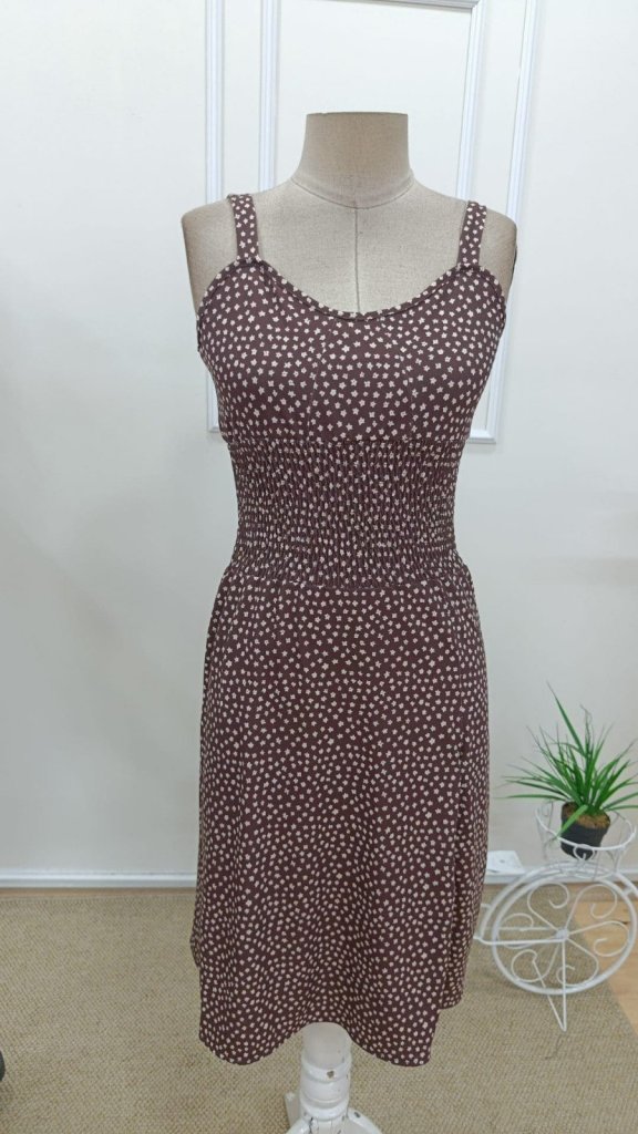 Rochie midi cu bretele, talie elastică și crăpătură pentru femei, 32313