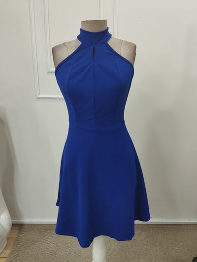 Women's Off-the-Shoulder Turtleneck Short Imported Crepe Dress with Lace Back Detail, 32344