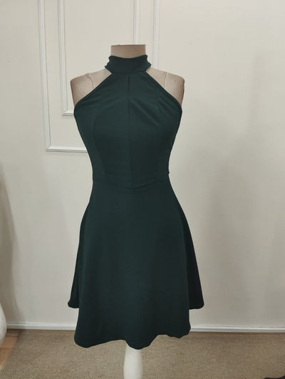 Women's Off-the-Shoulder Turtleneck Short Imported Crepe Dress with Lace Detail at Back, 32345