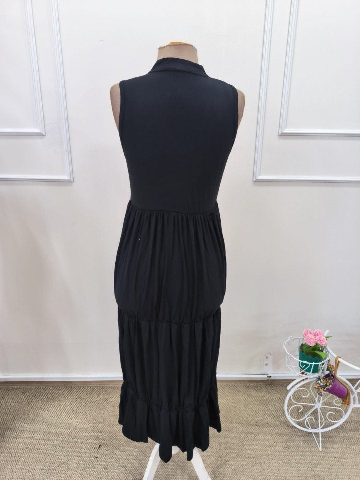 Women's Strappy V-Neck Button-Front Midi Viscose Dress, 32357