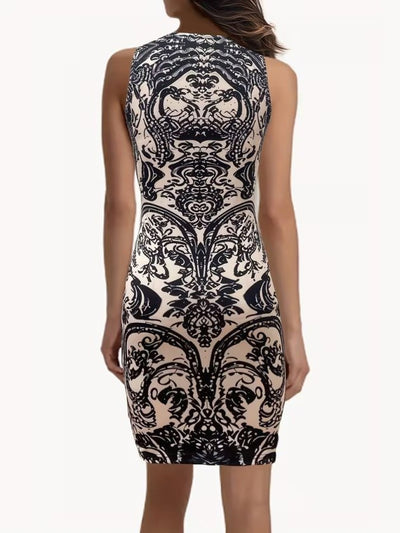 Rochie scurtă Supreme pentru femei, cu bretele, decolteu adânc în V și imprimeu, 34454