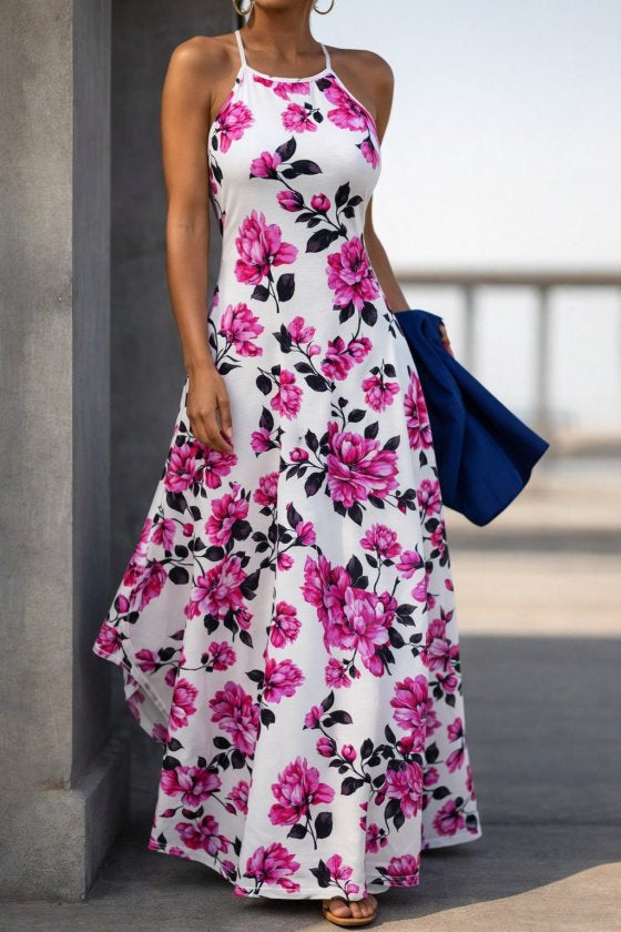Rochie lungă Supreme pentru femei, cu bretele și umeri goi, model 33905