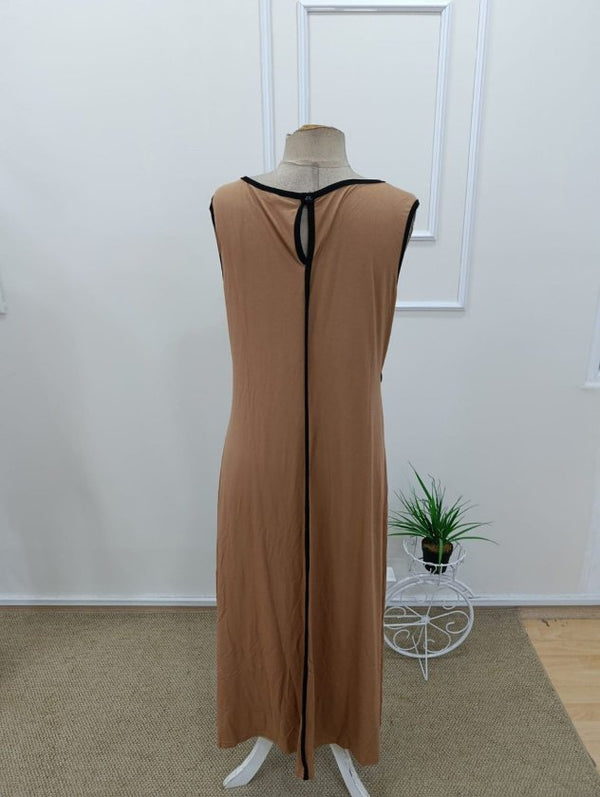 Rochie lungă din viscoză pentru femei, cu decolteu pe umeri și bretele subțiri, 32428