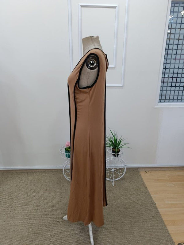 Rochie lungă din viscoză pentru femei, cu decolteu pe umeri și bretele subțiri, 32428