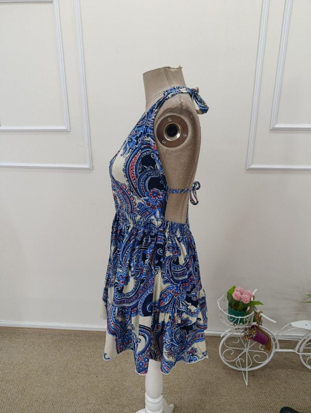 Rochie scurtă Suprem pentru femei cu bretele, decolteul adânc, laced din spate, model, 37285