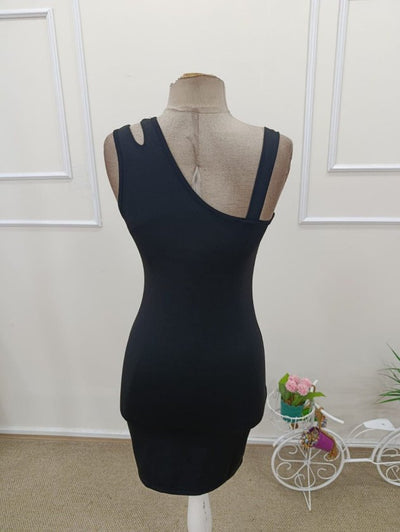 Women's One-Shoulder Asymmetrical Neckline Scuba Dress, 32514