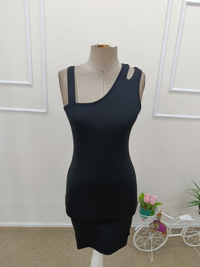 Women's One-Shoulder Asymmetrical Neckline Scuba Dress, 32514