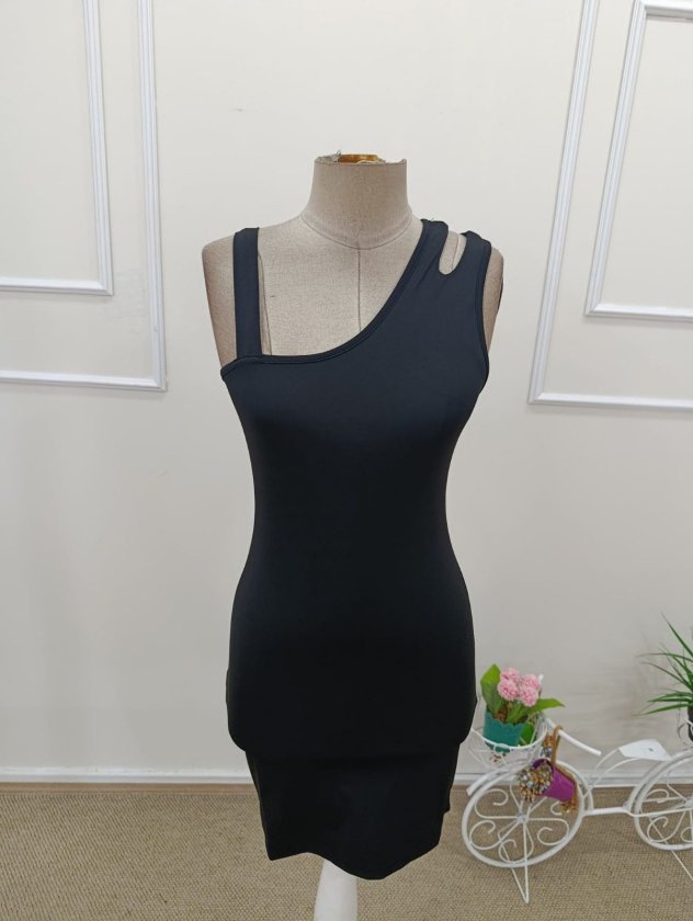Women's One-Shoulder Asymmetrical Neckline Scuba Dress, 32514