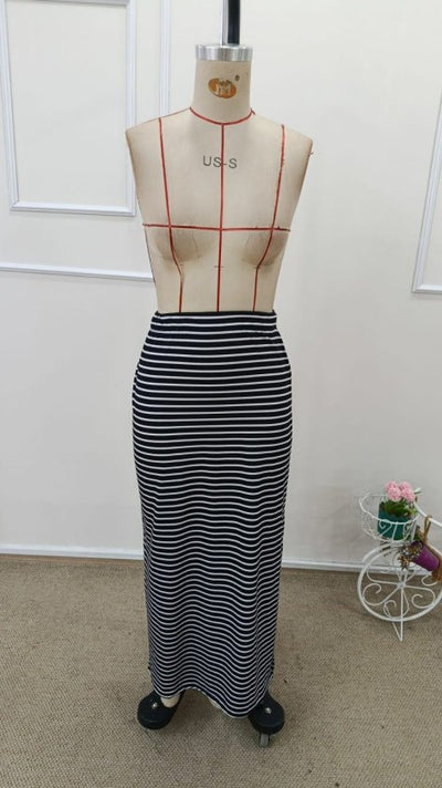 Women's High Waisted Side Slit Long Viscose Skirt, 32521