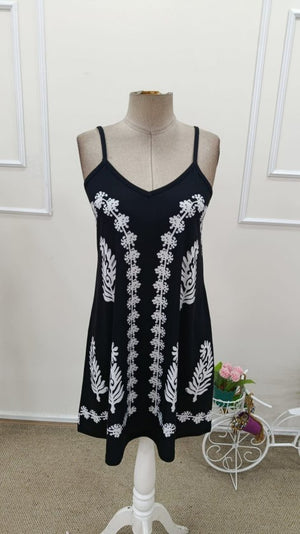 Rochie scurtă Supreme pentru femei, cu bretele, decolteu în V și model, 32529