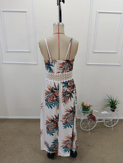 Rochie lungă Supreme pentru femei, cu bretele, decolteu în V și talie din dantelă, 32575