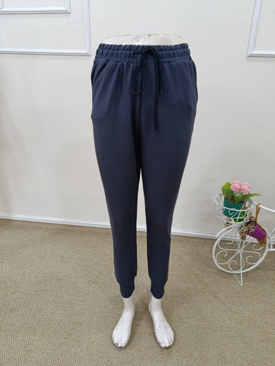 Pantaloni de trening cu talie înaltă din viscoză, cu două fire, pentru femei, cu dungi laterale, 32584