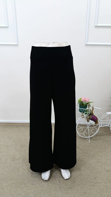 Pantaloni lungi și strălucitori din crep, cu talie înaltă și croi larg, pentru femei, 33147