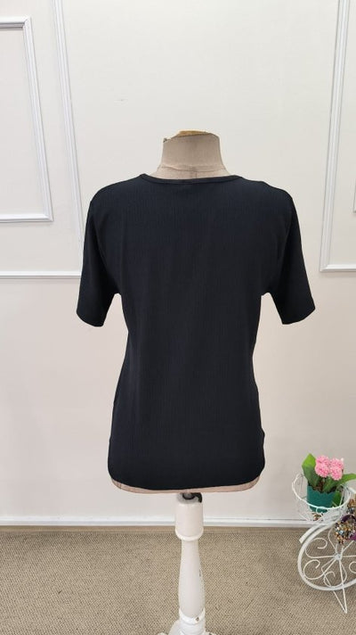 Bluza femininǎ din Bürümcük, cu mâneci scurte, guler V, 36149