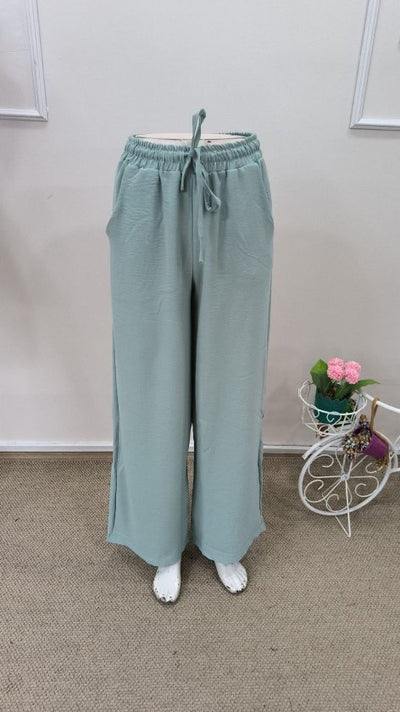 Pantaloni Aerobin pentru femei, talie înaltă, elastic, cu curea, croială dreaptă, 32625