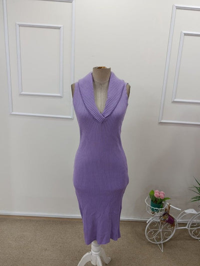 Rochie scurtă tricotată pentru femei, cu umeri goi și decolteu răsucit, 34546