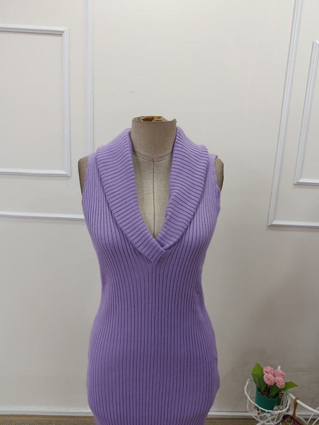 Rochie scurtă tricotată pentru femei, cu umeri goi și decolteu răsucit, 34546