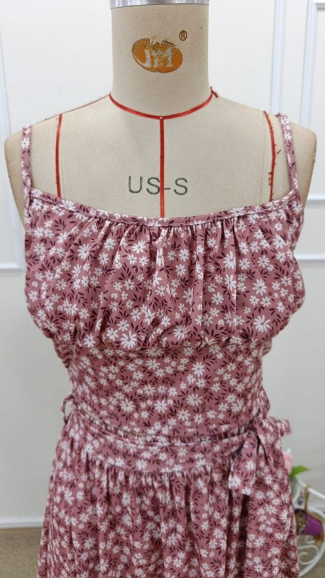 Set de două piese pentru femei, bluză scurtă cu bretele și model Supreme, fustă evazată, 32662