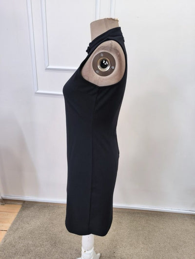 Rochie scurtă de damă din crep importat, cu umeri goi, și detaliu cu papion la decolteu, 32698