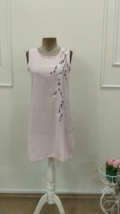 Rochie scurtă cu model floral și guler rotund, cu bretele, pentru femei, 32754