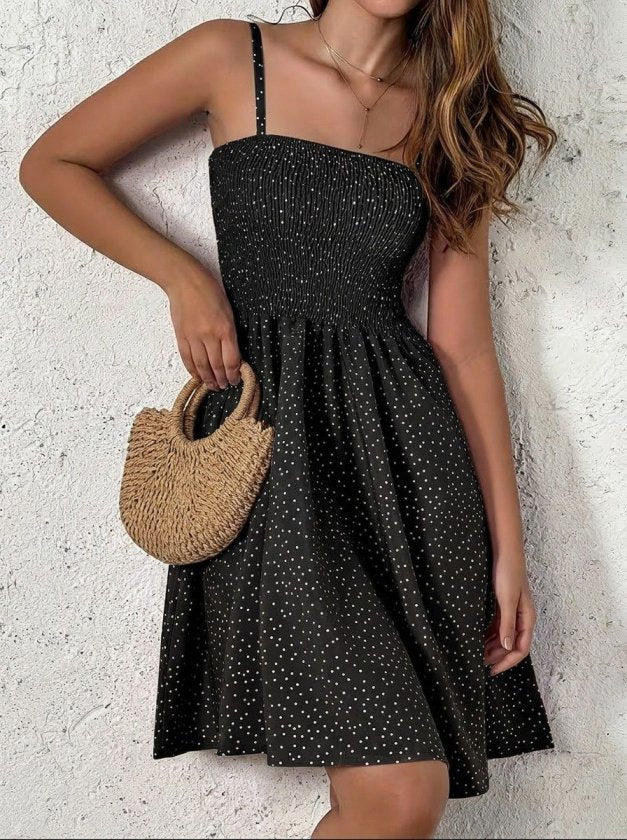 Rochie scurtă Supreme cu bretele și imprimeu pentru femei, 32899