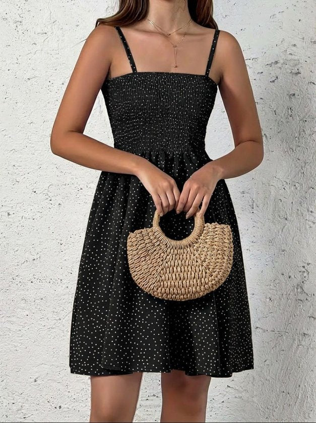 Rochie scurtă Supreme cu bretele și imprimeu pentru femei, 32899