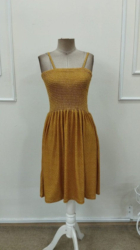 Rochie scurtă din bumbac premium pentru femei cu bretele, model geometric, 37572
