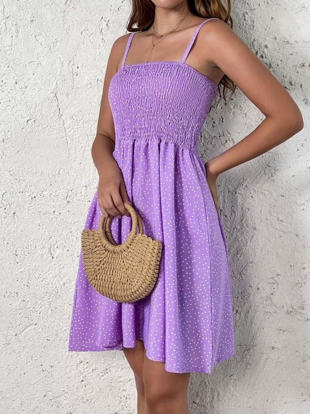 Rochie scurtă Supreme cu bretele și imprimeu pentru femei, 32902