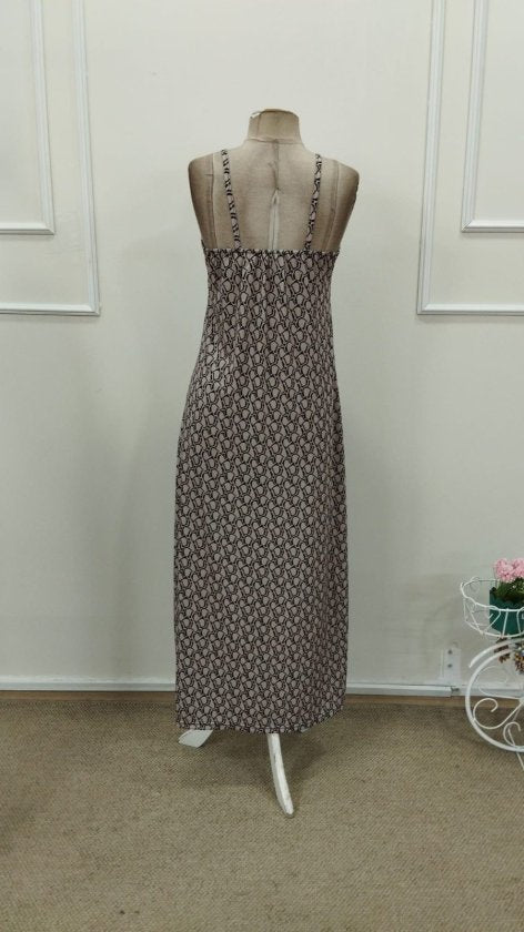 Rochie lungă Supreme pentru femei, cu bretele, decolteu în V și crăpături, 32920