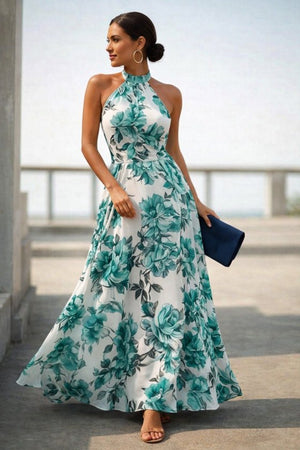 Rochie lungă Supreme pentru femei, cu guler înalt, cu umeri goi, model 32943