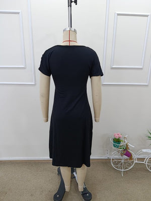 Rochie midi din viscoză cu mânecă scurtă și bretele decupate, 32990