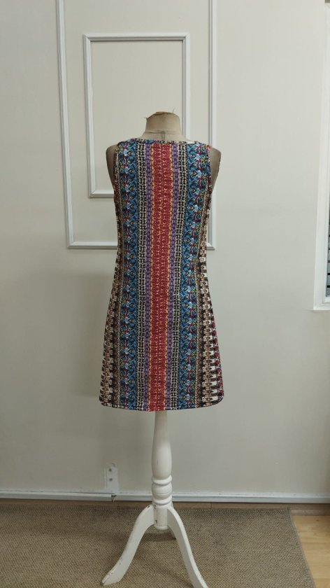 Rochie Supreme scurtă cu imprimeu leopard și guler rotund pentru femei, 33158