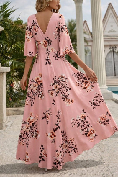 Rochie Supreme pentru femei, cu mânecă scurtă, decolteu în V și imprimeu, 34644