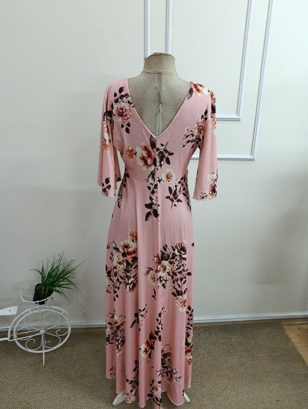 Rochie Supreme pentru femei, cu mânecă scurtă, decolteu în V și imprimeu, 34644